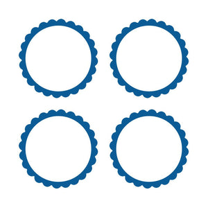 Bright Royal Blue Scalloped Labels 5pk - Party Savers