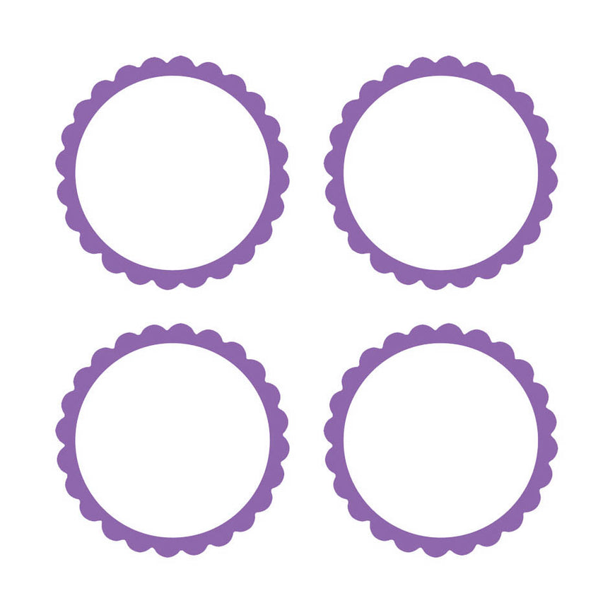 New Purple Scalloped Labels 5pk - Party Savers