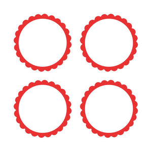 New Pink Scalloped Labels 5pk - Party Savers