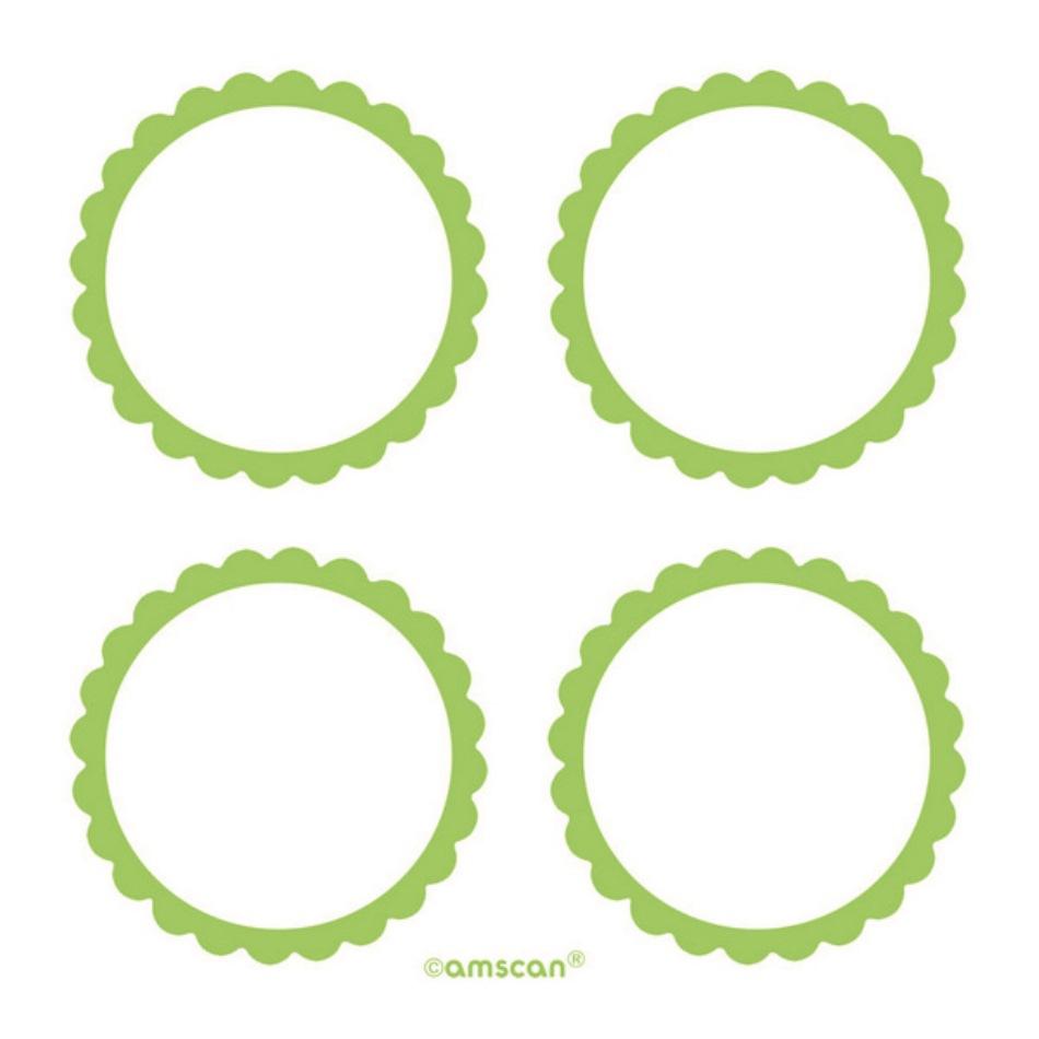 New Pink Scalloped Labels 5pk - Party Savers