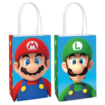 Super Mario Brothers Paper Kraft Bags 8pk
