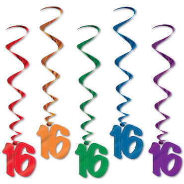 16 Whirls 91cm 5pk - Party Savers