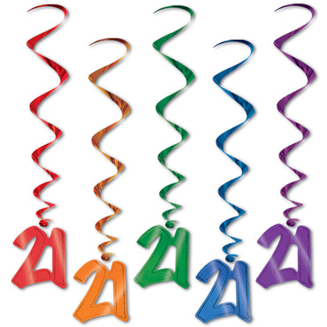 21 Whirls 91cm 5pk - Party Savers