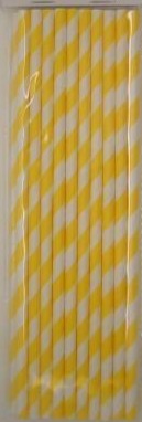 Yellow Stripes Paper Straws 20pk - Party Savers