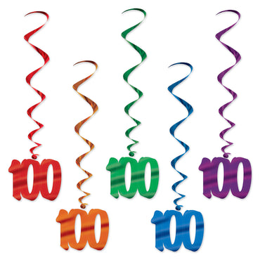 100 Whirls 91cm 5pk - Party Savers