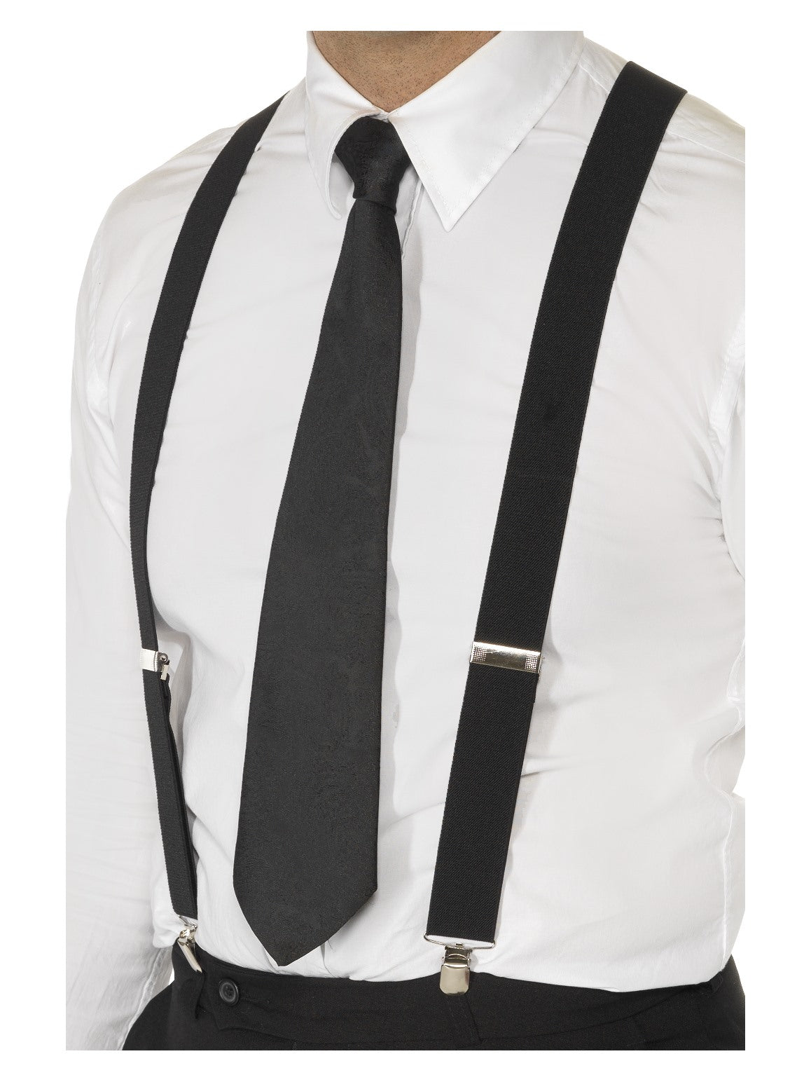 Black Elasticated Braces - Party Savers