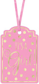 Pink Foil Stamped Paper Tags 25pk - Party Savers