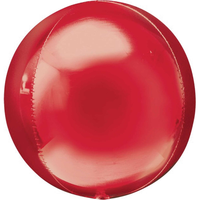 Red Orbz Foil Balloon Packaged 38cm x 40cm - Party Savers