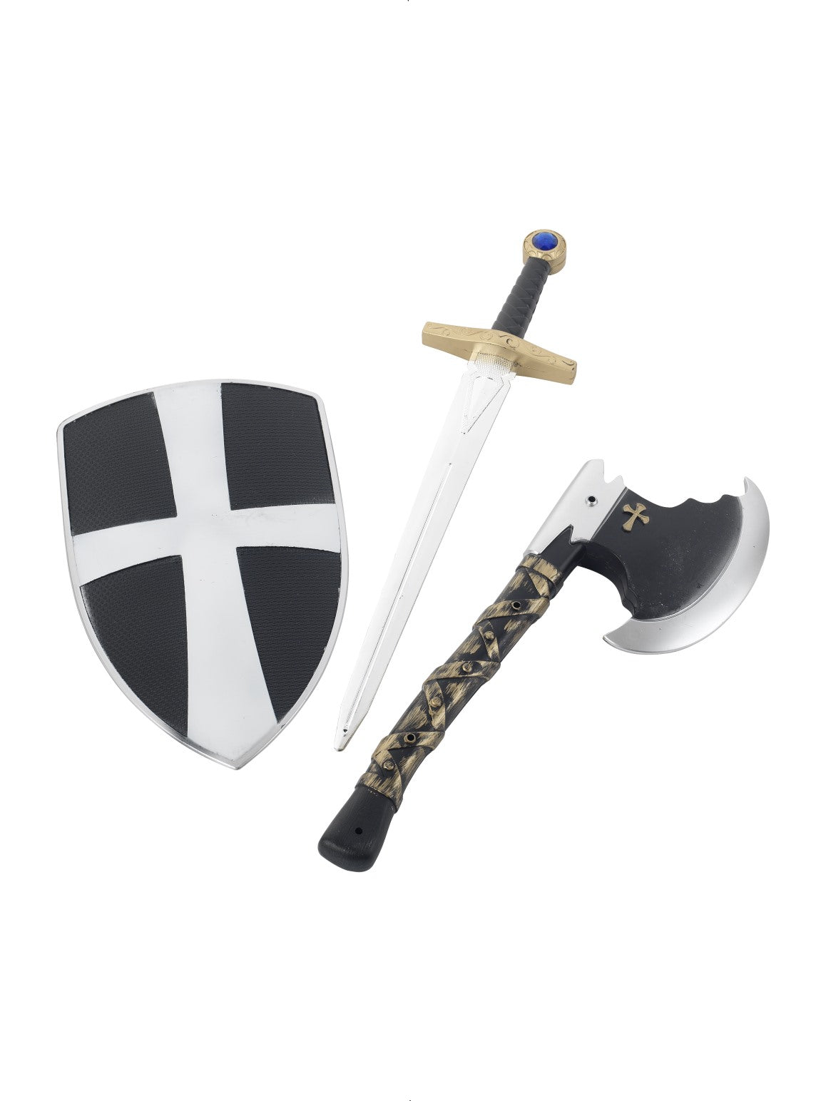 Black 3 Piece Crusader Set - Party Savers