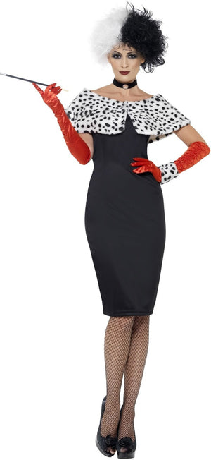 Womens Costume - Cruella De Ville Evil Madame - Party Savers