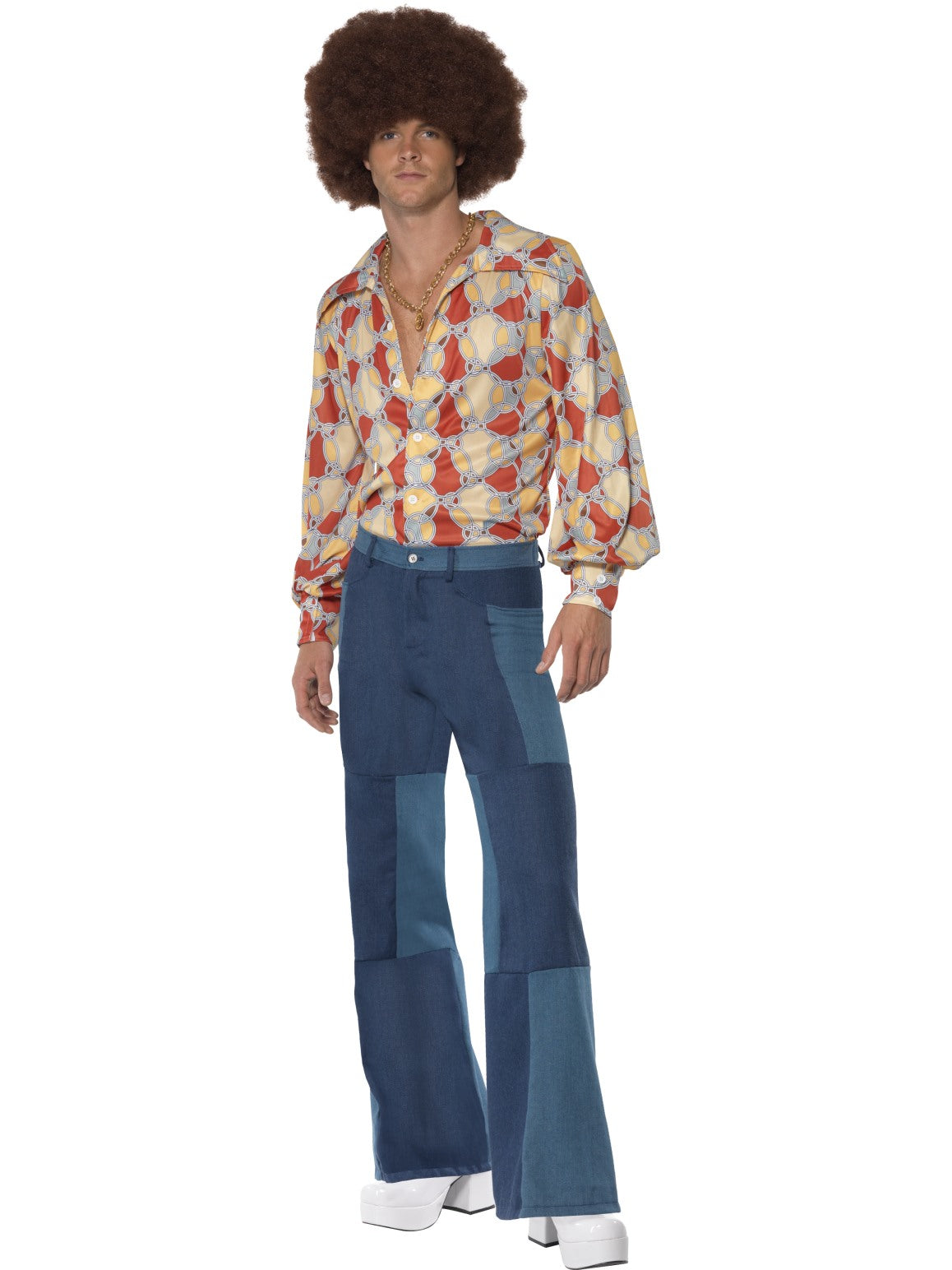 Mens Costume - Patchwork Flared Trousers - Party Savers