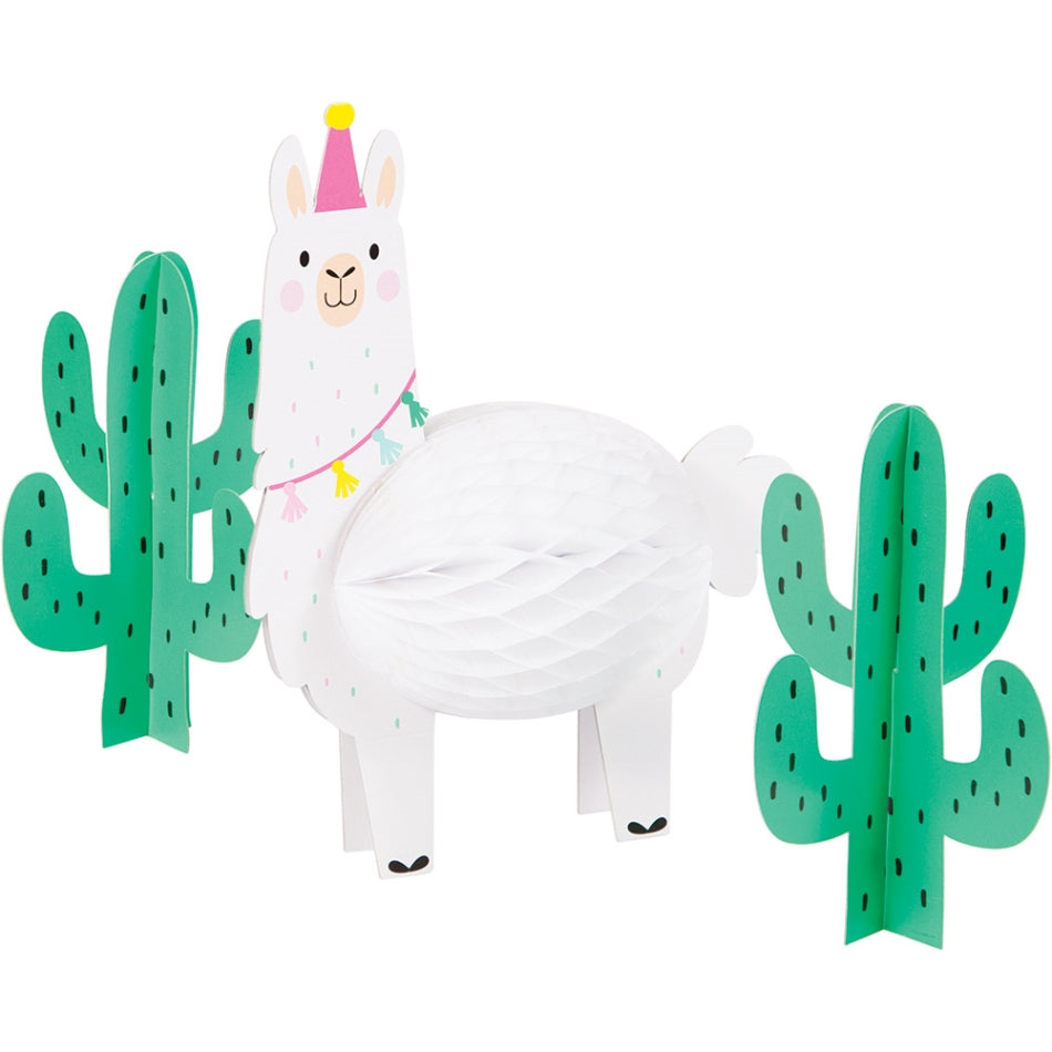 Llama Party Centrepiece Honeycomb 3D - Party Savers