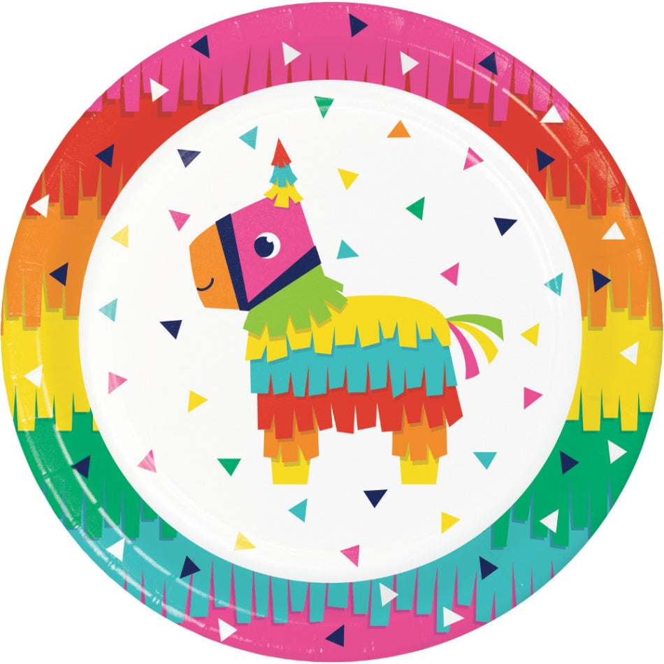 Fiesta Fun Dinner Plates Paper 22cm 8pk - Party Savers