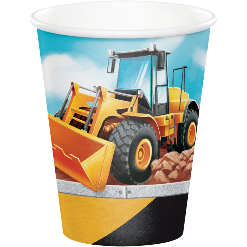 Big Dig Construction Cups Paper 266ml 8pk - Party Savers
