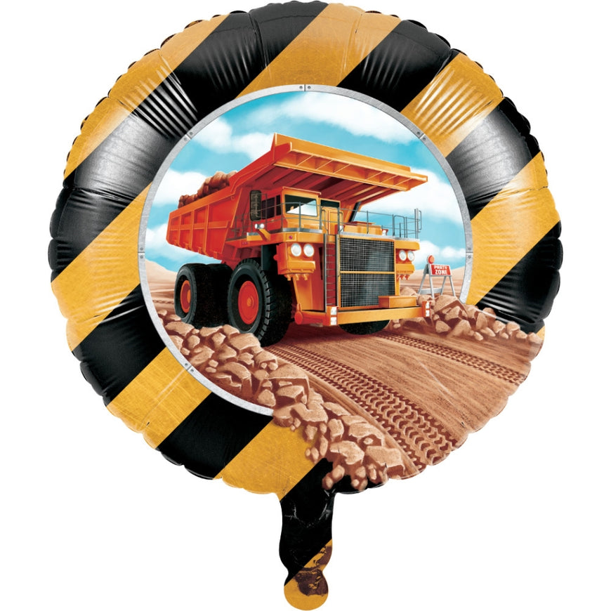 Big Dig Construction Foil Balloon 45cm - Party Savers