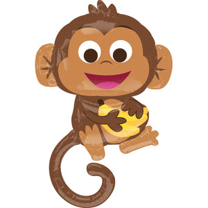 Happy Monkey SuperShape Foil Balloon 63cm x 91cm - Party Savers