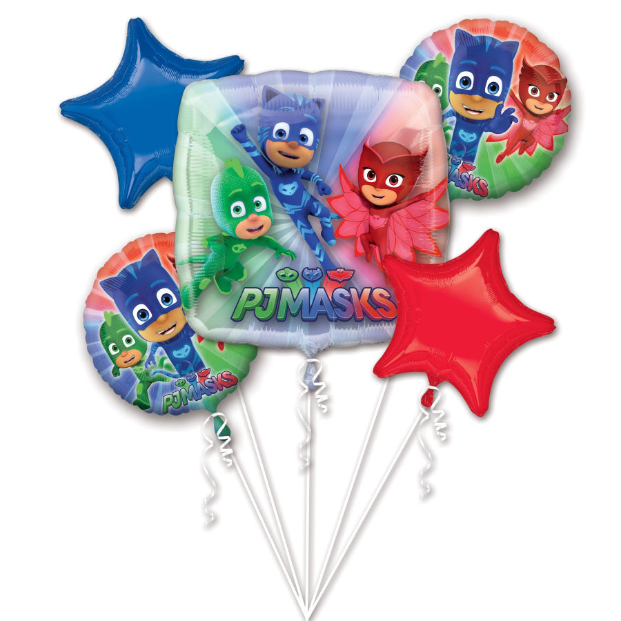 PJ Masks Bouquet Foil Balloon 5pk - Party Savers