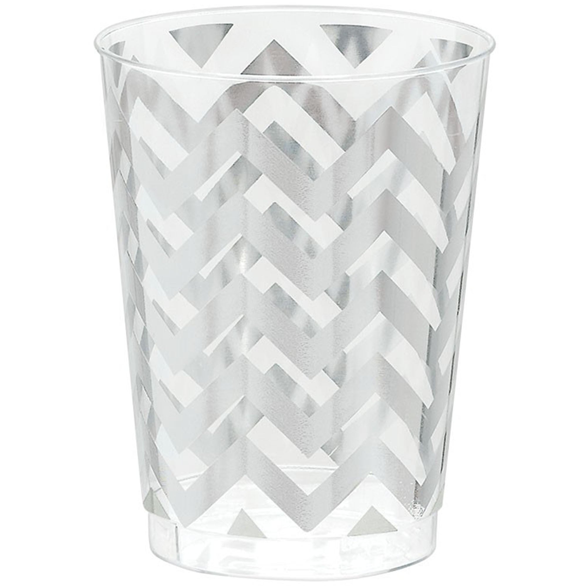 Silver Premium Chevron Tumbler 295ml 20pk - Party Savers