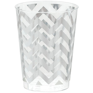 Gold Chevron Premium Plastic Tumbler 295ml 20pk - Party Savers