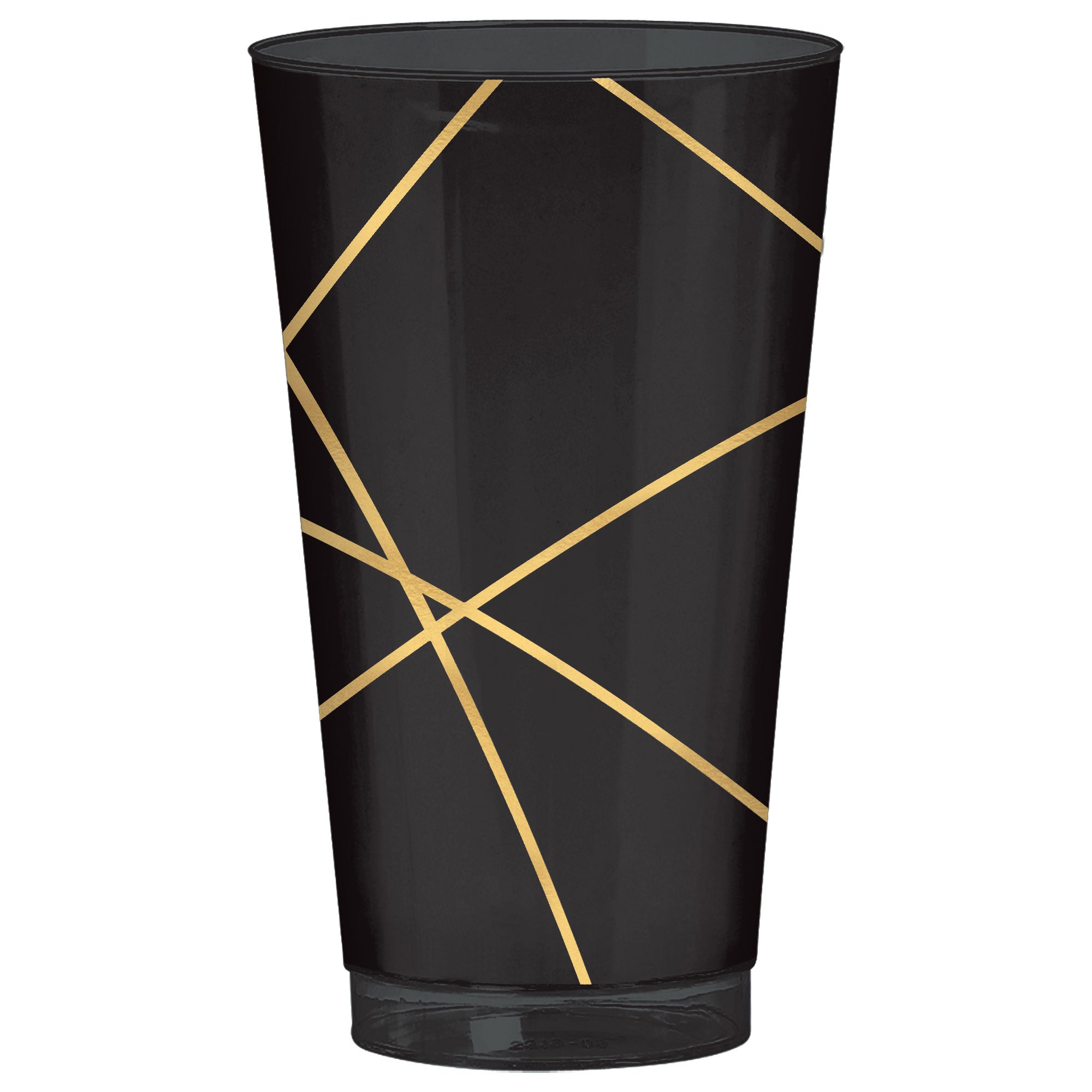 Premium Gold Geo Hot Stamped Plastic Tumblers 473ml 16pk