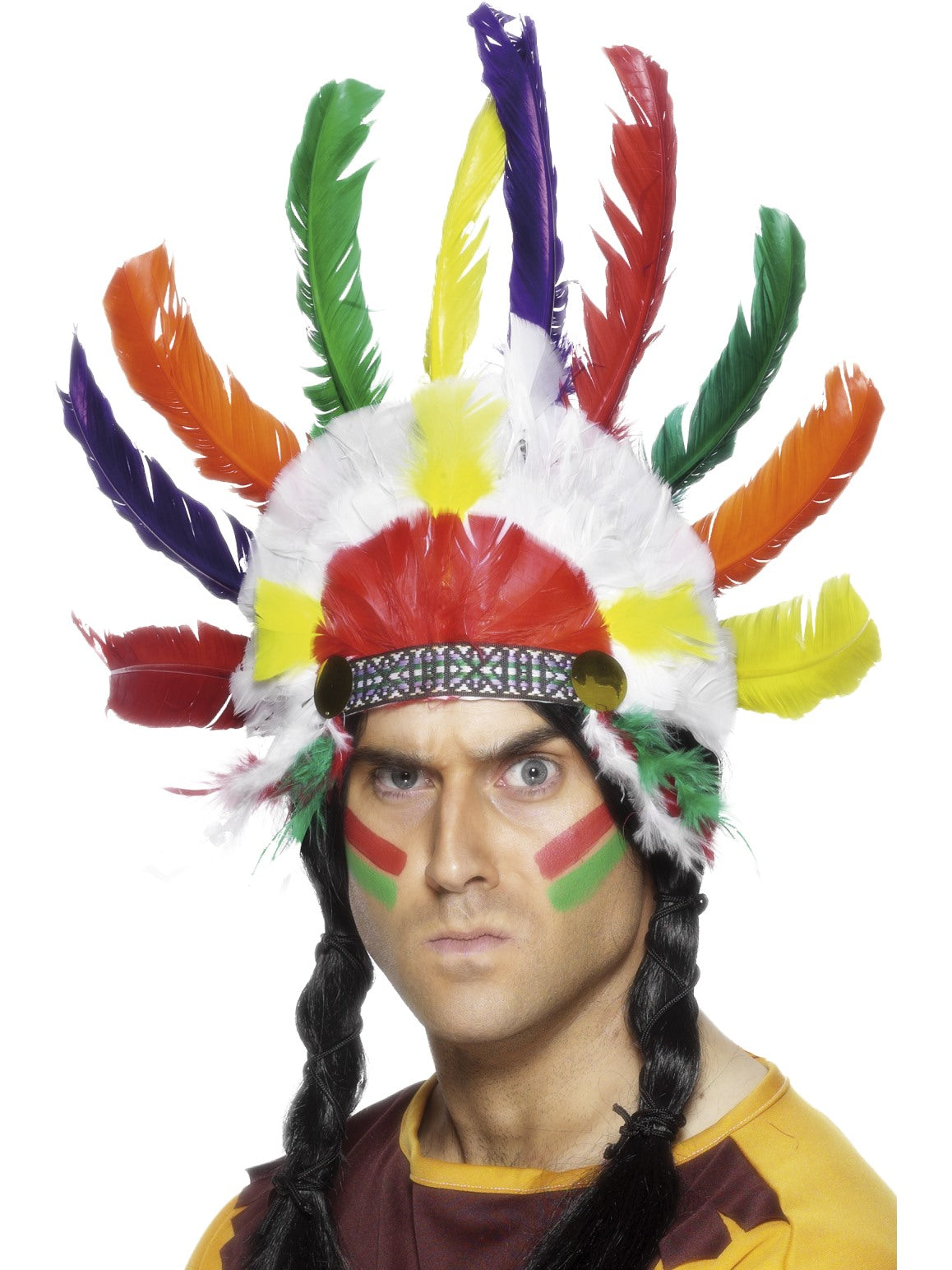 Multi Coloured Native American Inspired Headdress - Party Savers