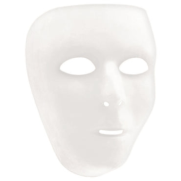 White Full Face Mask - Party Savers