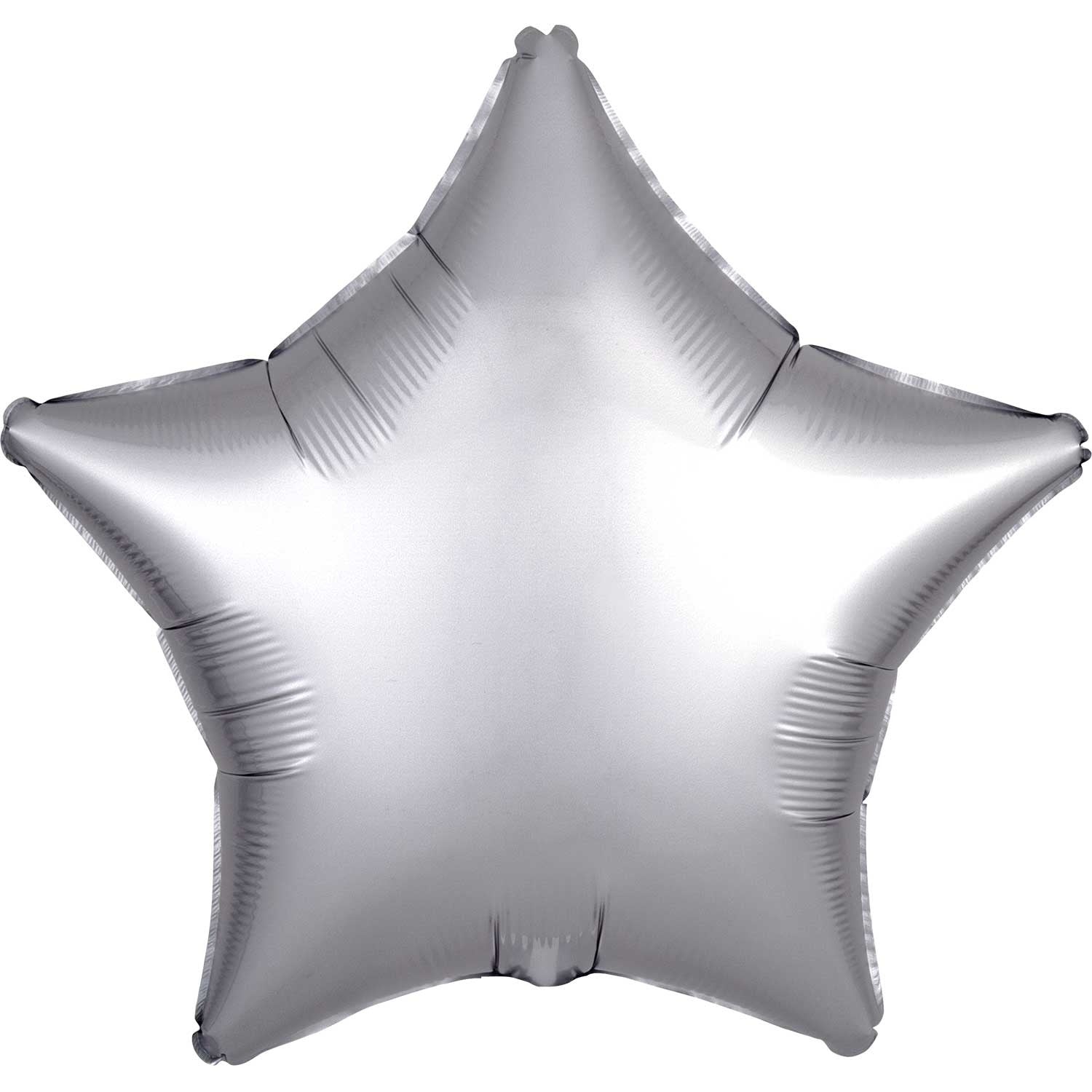 Silver Satin Star Foil Balloon 48cm - Party Savers