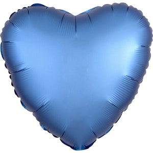 White Satin Heart Foil Balloon 43cm - Party Savers