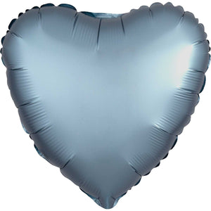 White Satin Heart Foil Balloon 43cm - Party Savers