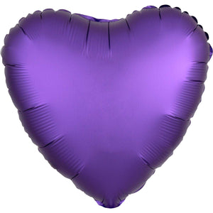 Silver Satin Heart Foil Balloon 43cm - Party Savers