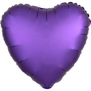 White Satin Heart Foil Balloon 43cm - Party Savers