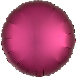 Red Satin Round Foil Balloon 43cm - Party Savers