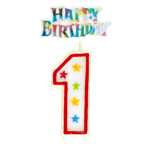 Number 1 Candle With Cake Topper - Party Savers