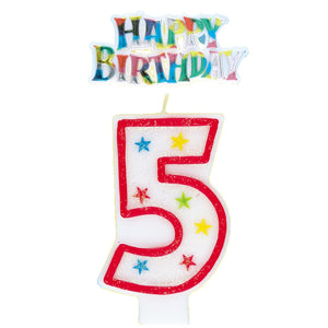 Number 4 Candle With Cake Topper - Party Savers