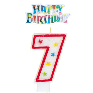 Number 4 Candle With Cake Topper - Party Savers