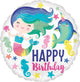 Colorful Ocean Fun Happy Birthday Foil Balloon 45cm - Party Savers
