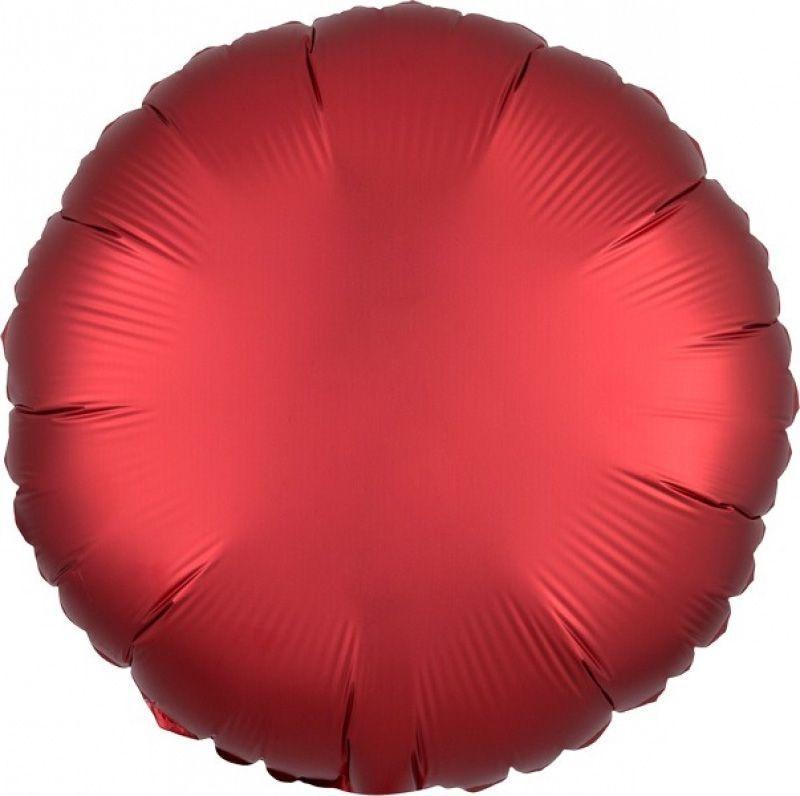 Red Satin Round Foil Balloon 43cm - Party Savers