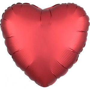 White Satin Heart Foil Balloon 43cm - Party Savers