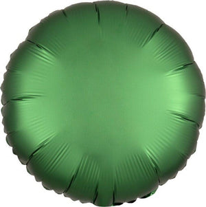 Green Satin Round Foil Balloon 43cm - Party Savers