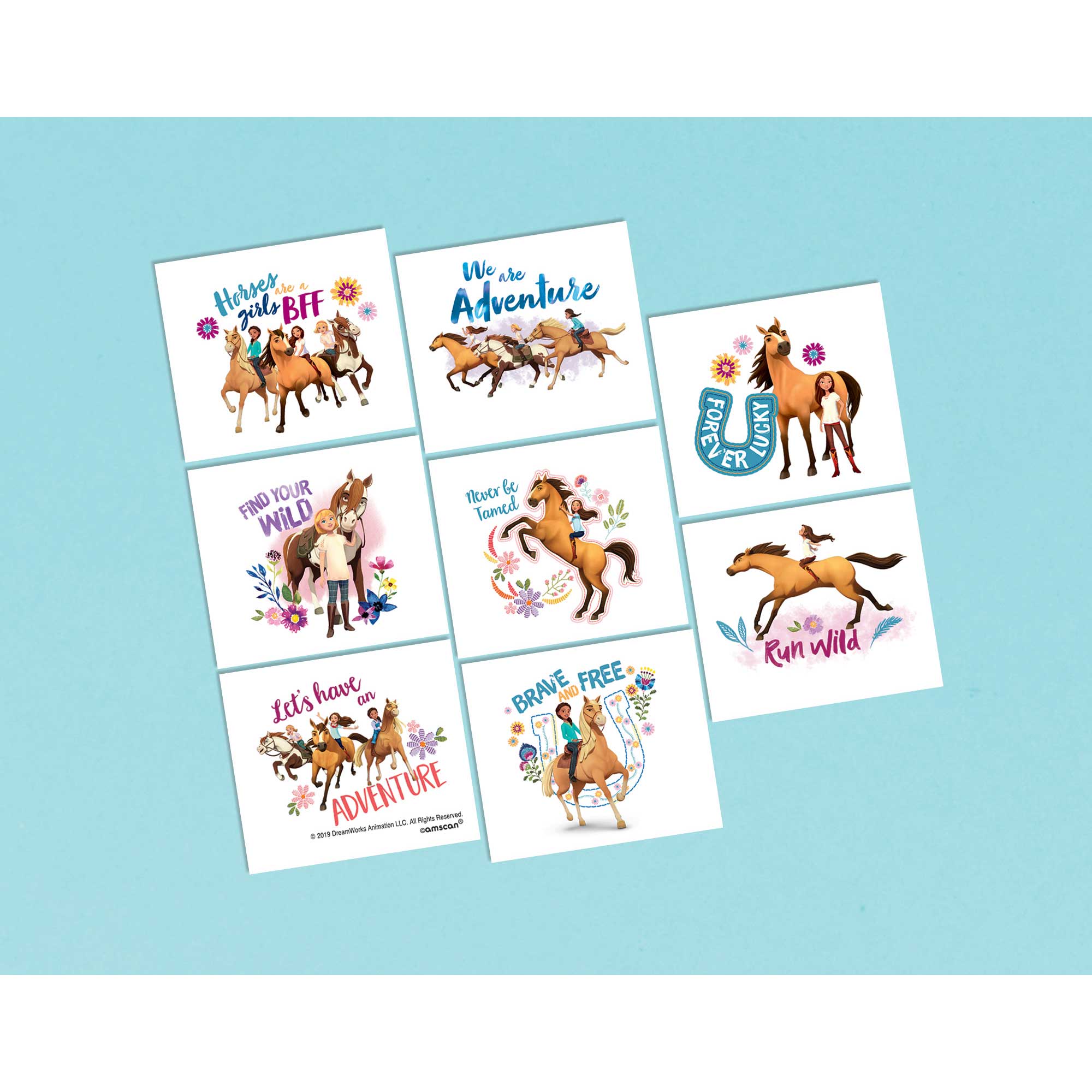 Spirit Riding Free Tattoos 8pk