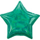 Holographic Iridescent Green Star Foil Balloon 45cm Each - Party Savers
