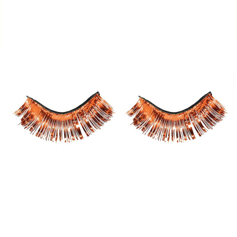 Orange Tinsel Eyelashes - Party Savers