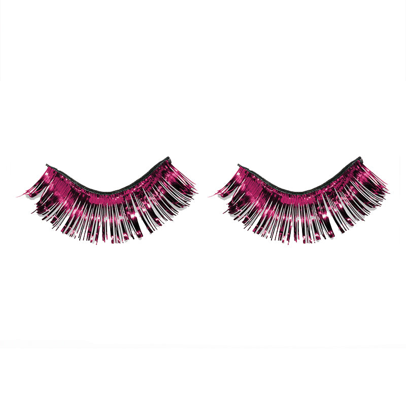 Burgundy Tinsel Eyelashes - Party Savers
