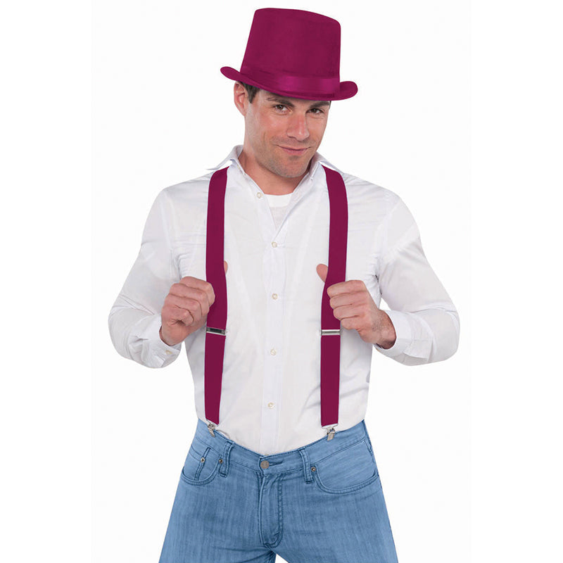 Burgundy Suspenders - Party Savers