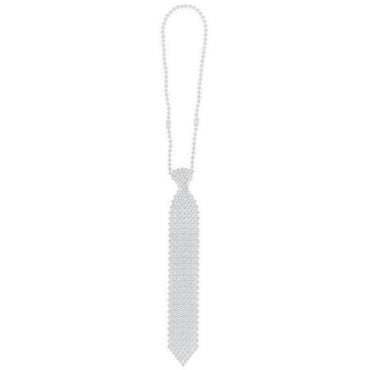 Silver Tie Necklace - Party Savers