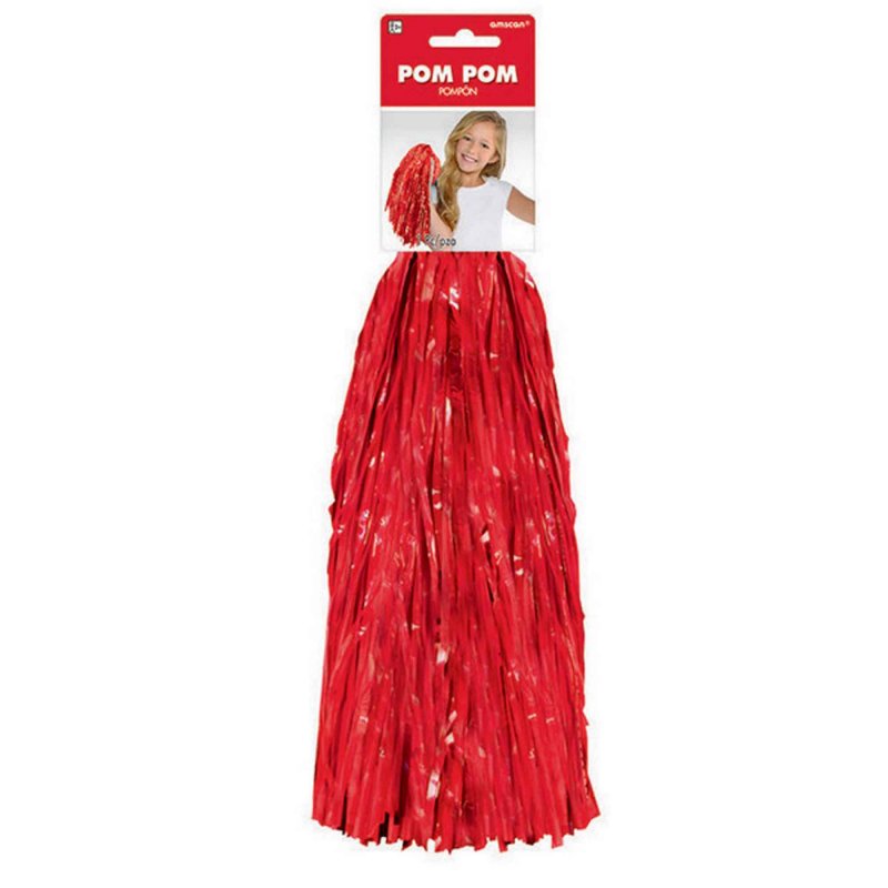 Red Cheerleader Pom Pom 1pc - Party Savers
