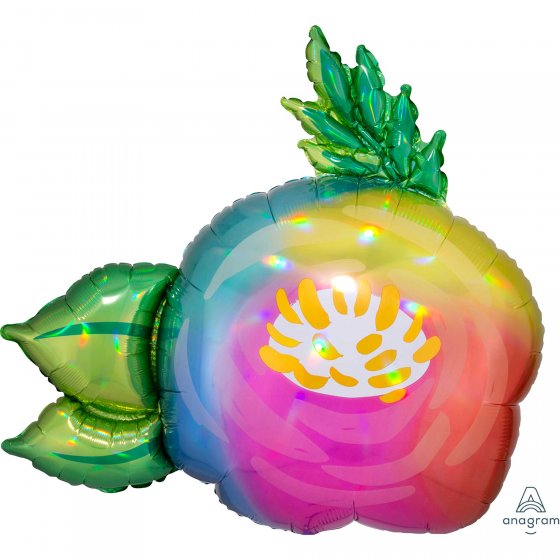 Holographic Iridescent Beautiful Flower Supershape Foil Balloon 76cm x 73cm Each