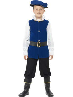 Boys Costume - Tudor Boy Royal Blue Costume - Party Savers