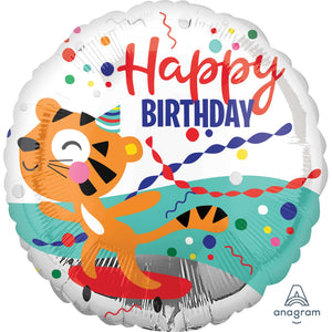 Happy Birthday Tiger Birthday Foil Balloon 45cm - Party Savers