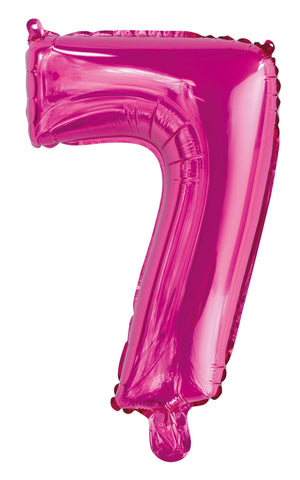 Number 1 Bright Pink Foil Balloon 35cm - Party Savers